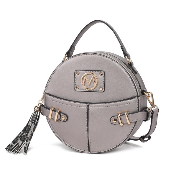 Stylish Crossbody Medium Wristlet Purse, Pu Leather Handbag Circle :O - Picture 1 of 7
